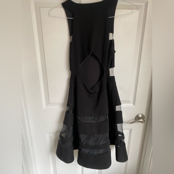 LIKE NEW Parker black mesh cutout dress small - Picture 4 of 9